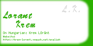 lorant krem business card
